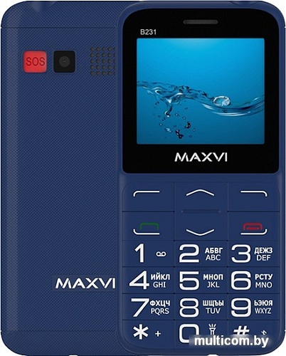 Кнопочный телефон Maxvi B231 (синий)
