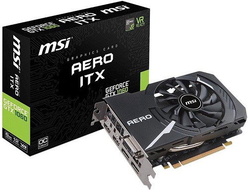 Видеокарта MSI GeForce GTX 1060 Aero ITX OC 6GB GDDR5 [GTX 1060 AERO ITX 6G OC]