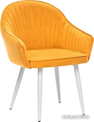 Стул с подлокотниками Leset Вайд с подлокотниками (белый/велюр горчица)