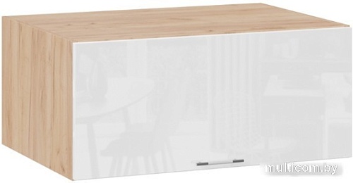 Шкаф навесной Трия Весна 1В8ГП (дуб крафт золотой/белый глянец)