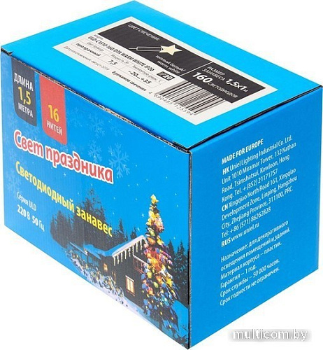 Световой дождь Uniel ULD-C1510-160/DTA WARM WHITE IP20 UL-00006422