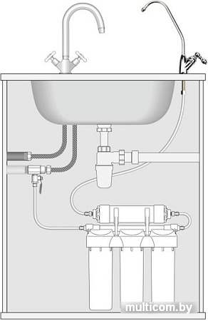 Стационарная система "под мойкой" Prio Новая Вода Praktic EU312