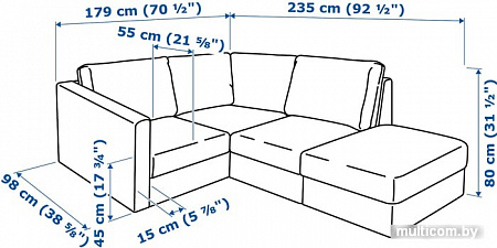 Угловой диван Ikea Вимле 592.115.38 (фарста черный)