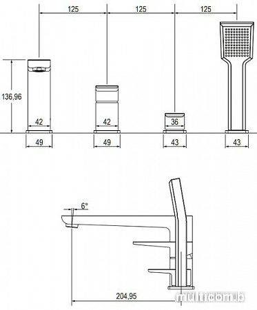 Смеситель Omnires Parma PM7432BL