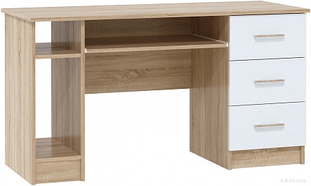Стол Памир ПКС-4 (дуб сонома/белый глянец)