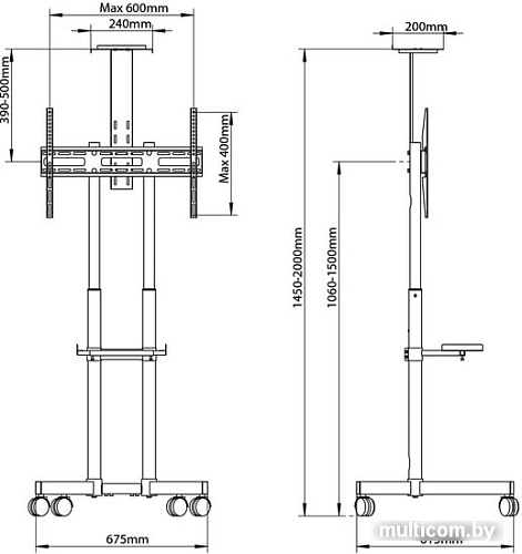 Кронштейн Arm Media PT-Stand-8 (черный)