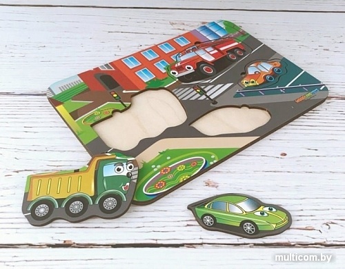 Мозаика/пазл WoodLand Toys Машинки 011403