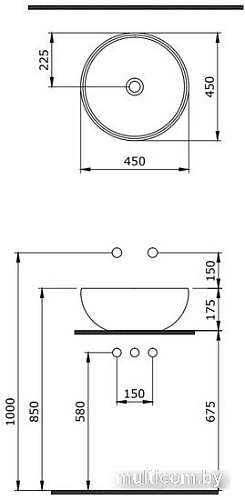 Умывальник Berges Wasserhaus Mascon 181022