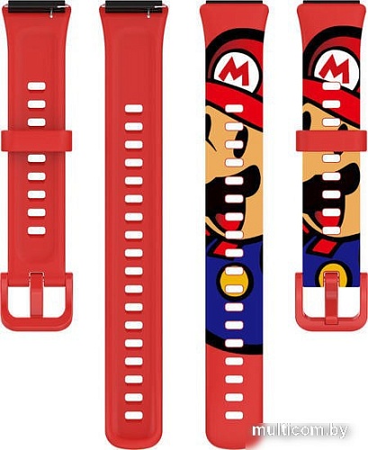 Ремешок Rumi силиконовый для Huawei Band 7 Super Mario