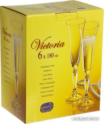 Набор бокалов для шампанского Bohemia Crystal Victoria 40727/180