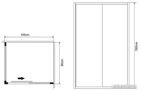 Душевой уголок Grossman Alba GR-1080Al 100x80