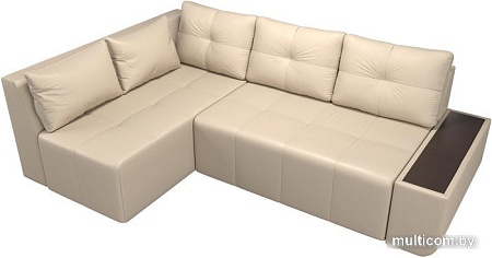 Угловой диван Mebelico Амадэус 109701 (левый, экокожа, бежевый)