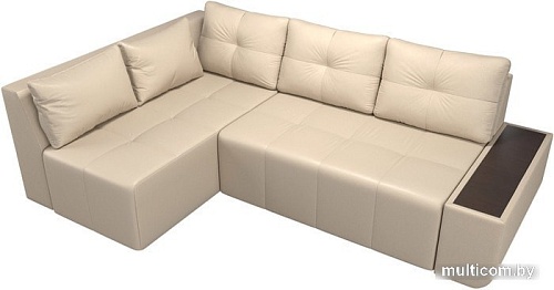 Угловой диван Mebelico Амадэус 109701 (левый, экокожа, бежевый)