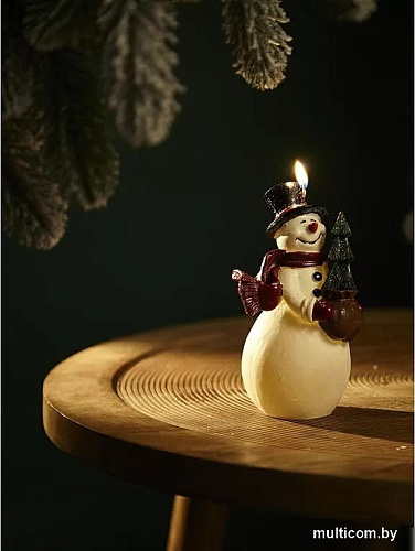 Фигурная свеча Tkano New Year Essential Festive snowman TK24-NY_CND0009 (белый/красный)