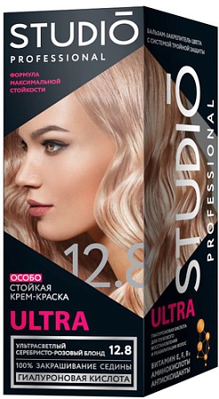 Крем-краска для волос Studio Professional ULTRA 12.8 Ультрасветлый серебристо-розовый блонд