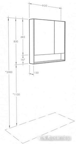 Акватон Шкаф с зеркалом Сканди 90 1A252302SD010