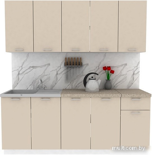 Готовая кухня ЭлиГард Lion 2.0 (персидский жемчуг/малага)