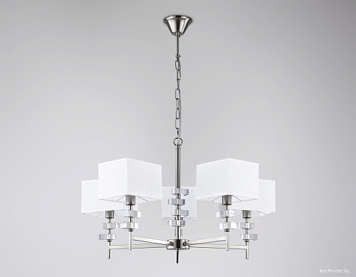 Подвесная люстра Ambrella LH71321/5 SN/WH (никель/белый)
