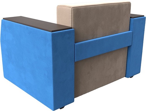 Кресло-кровать Лига диванов Атлантида 113844 (велюр, бежевый/голубой)