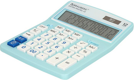Бухгалтерский калькулятор BRAUBERG Extra Pastel-12-LB 250486 (голубой)