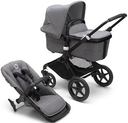 Универсальная коляска Bugaboo Fox 3 (2 в 1, black grey melange/grey melange)