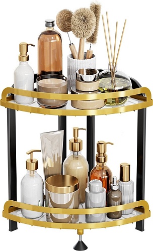 Домашний органайзер для косметики Happy Home HH-035B (черный/золото)