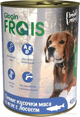 Пресервы Frais Holistic Dog мясные кусочки с лососем в желе 420 г