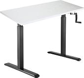 Стол для работы стоя ErgoSmart Manual Desk 1360x800x36 мм (альпийский белый/черный)