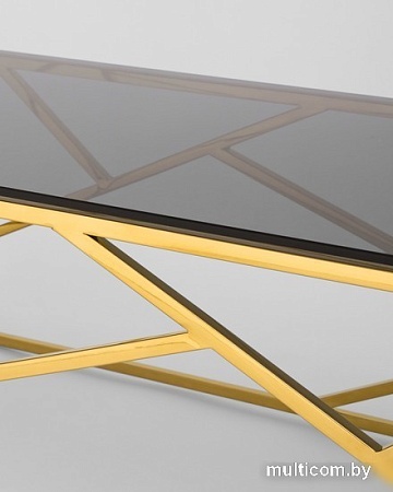 Журнальный столик Stool Group Арт Деко 120x60 ECT-015-TG-SK (стекло Smoke/сталь золото)