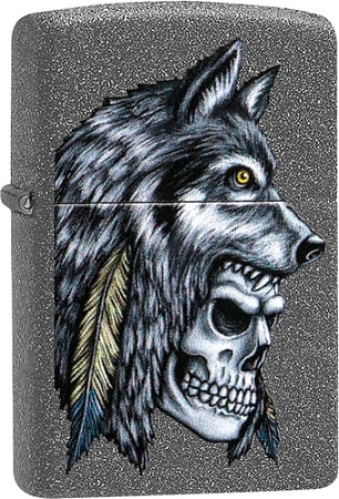 Зажигалка Zippo Wolf Skull Feather Design 29863-000003
