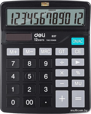 Калькулятор Deli E837 (черный)