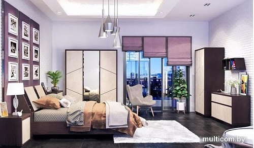 Тумба КМК Мебель Нирвана 2Я2Д 0555.3 (дуб кентерберри т./камень серый)