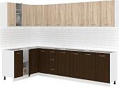 Готовая кухня Кортекс-мебель Корнелия Лира 1.5x2.9 без столешницы (дуб сонома/венге)