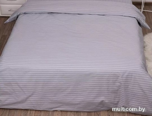 Постельное белье Миланика Темно-серый 175x217 (поплин-страйп)