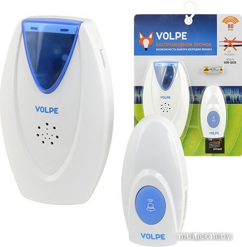 Беспроводной дверной звонок Uniel Volpe UDB-Q028 W-R1T1-16S-80M-WH UL-00002404
