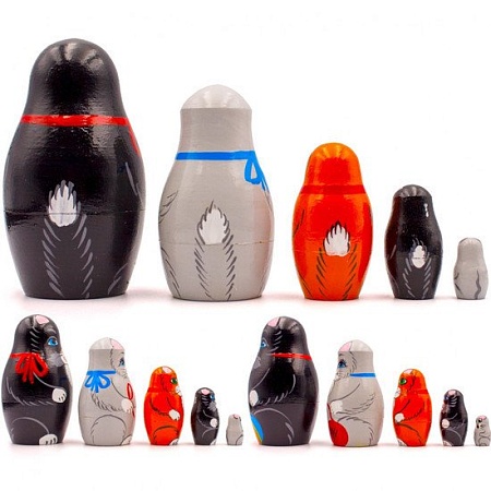 Развивающая игра Брестская Матрешка Коты (набор 5 шт)