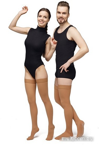 Чулки компрессионные Польза 4002 выше колена 2 кл.к. (р.2 (S), рост1, бежевый)