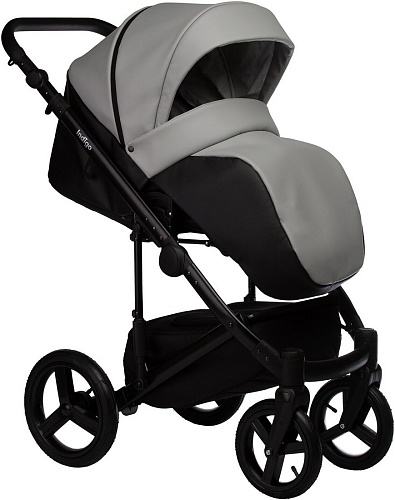 Универсальная коляска Indigo Tour Eco (2 в 1, te 02/черная кожа+серая кожа)