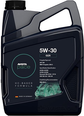 Моторное масло Avista pace GER 5W-30 5л