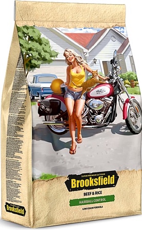 Сухой корм для кошек Brooksfield Hairball Control говядина/рис 2 кг