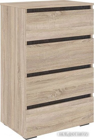 Комод Кортекс-мебель Бари 60 4ш (дуб сонома/дуб сонома/береза)