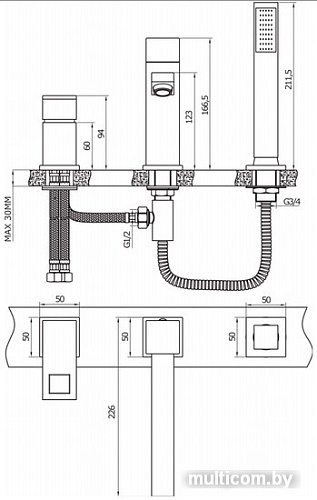 Смеситель Deante Anemon BCZ W130 (хром/белый)