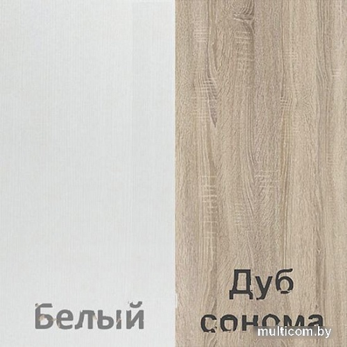 Комод Кортекс-мебель Бари 80 5ш (белый/белый/дуб сонома)