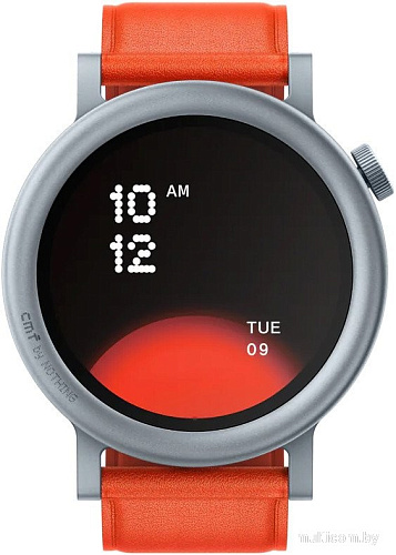 Умные часы CMF Watch Pro 2 (светло-серый, оранжевый кожаный ремешок)