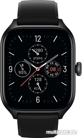 Умные часы Amazfit GTS 4 (черный, с черным ремешком из фторэластомера)