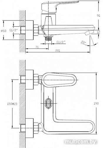 Смеситель Zollen ULM UL61613441