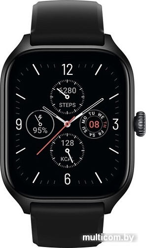 Умные часы Amazfit GTS 4 (черный, с черным ремешком из фторэластомера)