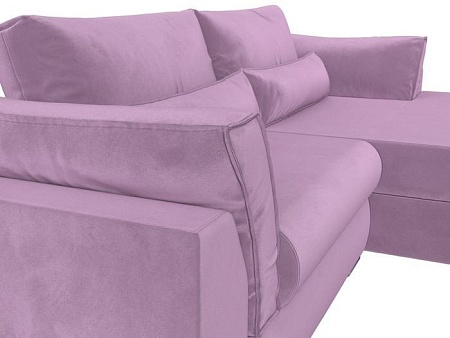 Угловой диван Mebelico Пекин 115413 (правый, микровельвет, сиреневый)