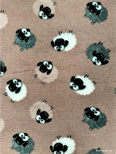 Коврик (подстилка) Profleece Овечки PF026 (бежевый/черный/белый)