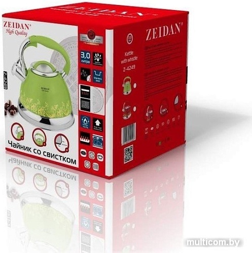 Чайник со свистком ZEIDAN Z-4249 (фисташковый)